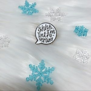 🧧SALE 3/$15 Shhh I’m Introverting Enamel Pin Hennel Paper Co